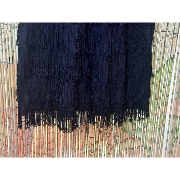 H&M, The Look: 1920's Flapper, Fringe Mini Cocktail Dress, Blue, Large - Picture 7 of 12